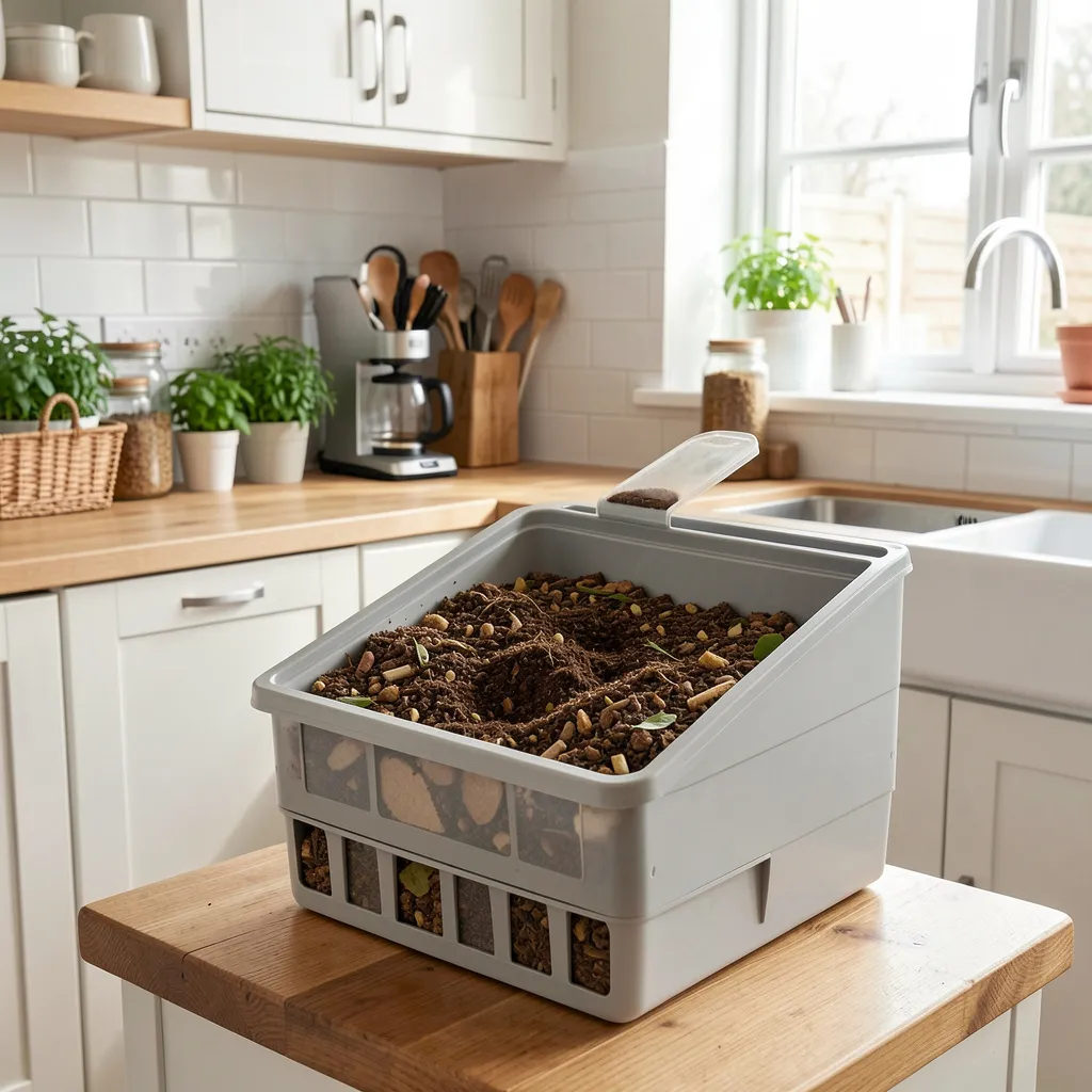 Kompaktt kompostsystem för kök